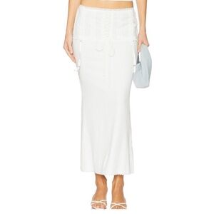 Nodress White Lace Patchwork Skirt